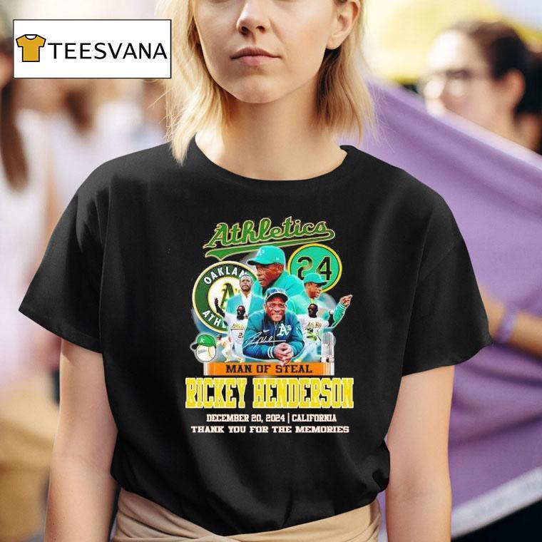 Oakland Athlerics Man Of Steal Rickey Henderson 2024 Thank You For The Memories Shirt