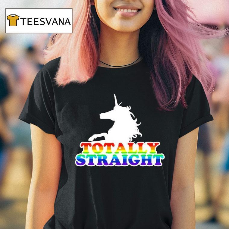 Alanna Smith Wearing Totally Straight Unicorn Pride Shirt